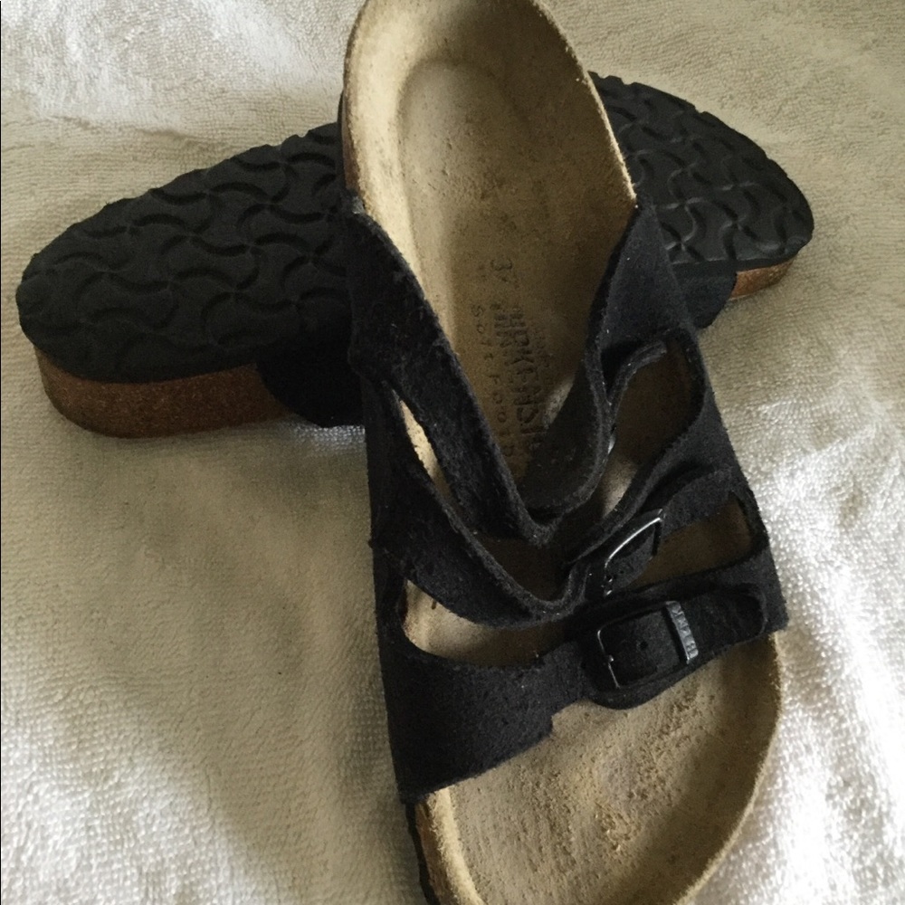 Birkenstock women’s black suede sandals size 37 EU